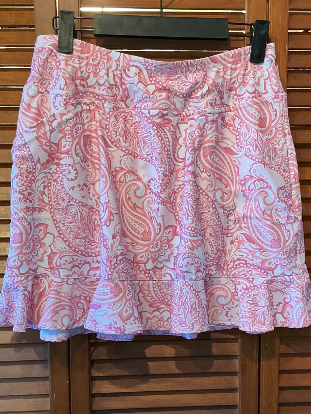 Pink Paisley Ruffle Skort